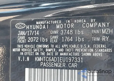 2014 Hyundai Veloster Base W/Gray from USA, damaged, VIN KMHTC6AD1EU197331